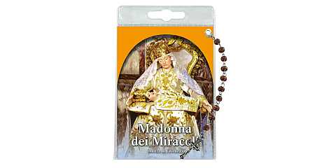 Decina della Madonna dei Miracoli con blister trasparente e preghiera	