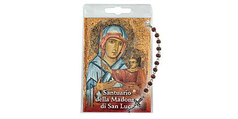 Decina della Madonna di San Luca con blister trasparente e preghiera