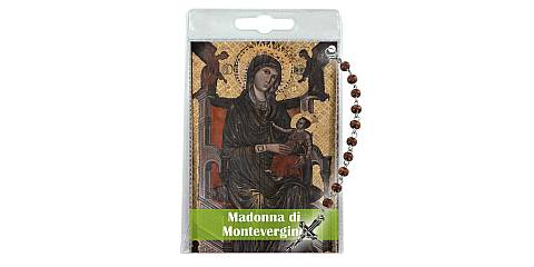 Decina della Madonna di Montevergine con blister trasparente e preghiera