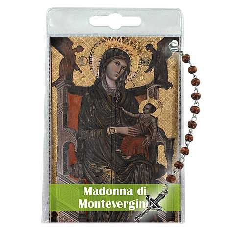 Decina della Madonna di Montevergine con blister trasparente e preghiera