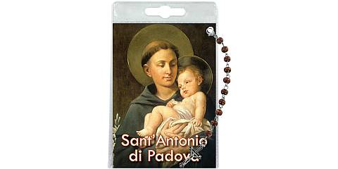 Decina di Sant Antonio con blister trasparente e preghiera