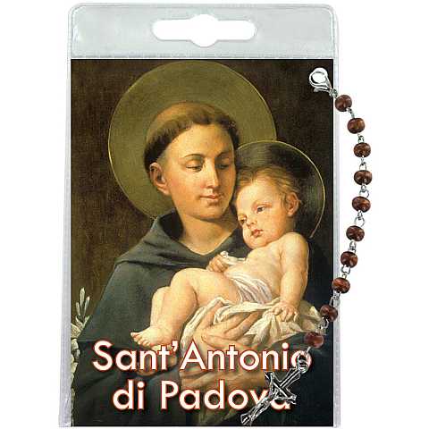 Decina di Sant Antonio con blister trasparente e preghiera
