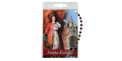 Decina di Sant Eulalia con blister trasparente e preghiera - spagnolo