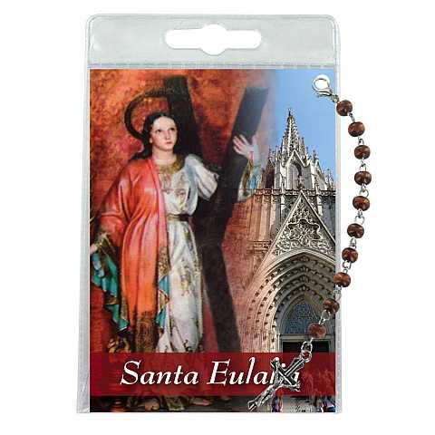 Decina di Sant Eulalia con blister trasparente e preghiera - spagnolo