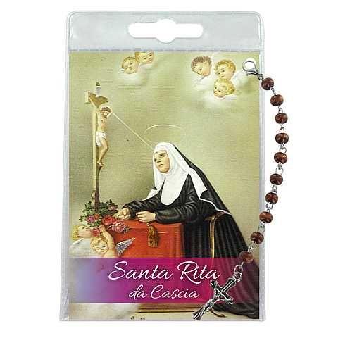Decina di Santa Rita (Barona di Milano) con blister trasparente e preghiera