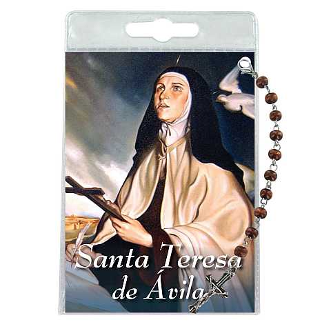 Decina di Santa Teresa d'Avila con blister trasparente e preghiera - spagnolo