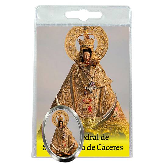 Calamita Concatedral de Caceres in metallo nichelato con preghiera in spagnolo