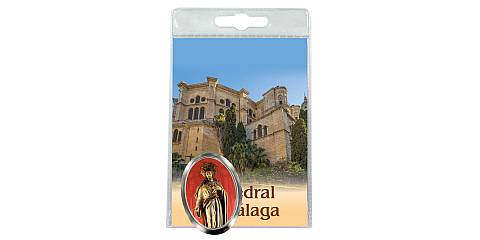 Calamita Catedral de Malaga in metallo nichelato con preghiera in spagnolo