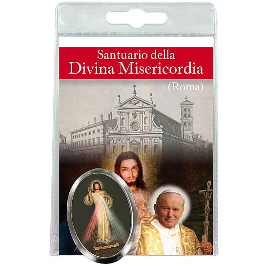 Calamita Divina Misericordia (Roma) in metallo nichelato con preghiera in italiano