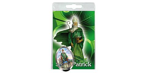 Calamita Saint Patrick in metallo nichelato con preghiera in inglese