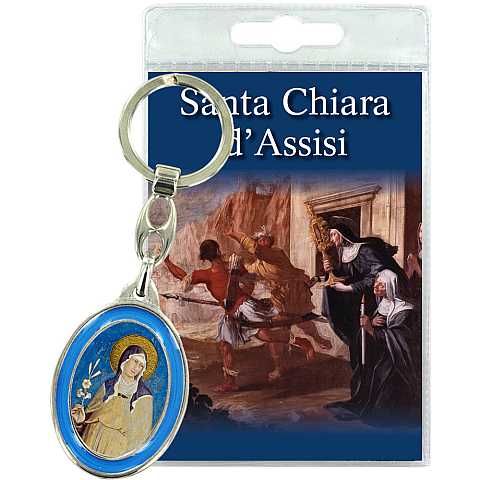 Portachiavi Santa Chiara con preghiera in italiano