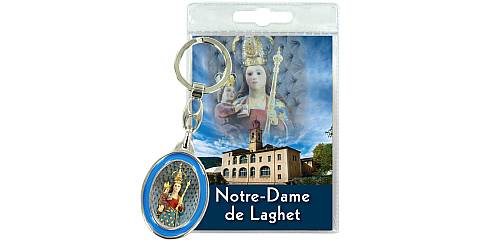 Portachiavi Notre Dame de Laghet con preghiera in francese
