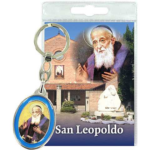 Portachiavi San Leopoldo con preghiera in italiano