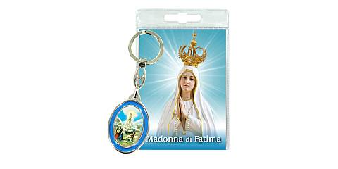 Portachiavi Madonna di Fatima con preghiera in italiano