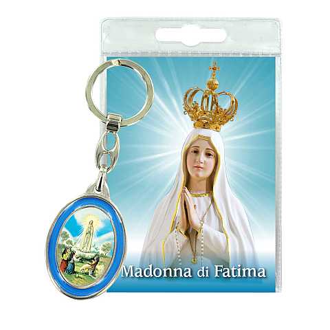 Portachiavi Madonna di Fatima con preghiera in italiano