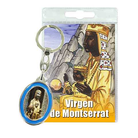 Portachiavi Madonna di Montserrat con preghiera in spagnolo
