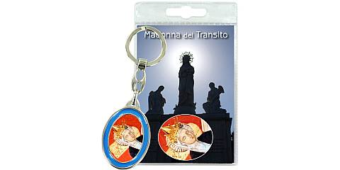 Portachiavi Madonna del Transito con preghiera in italiano