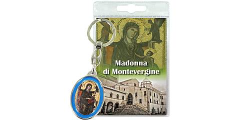 Portachiavi doppio Madonna di Montevergine con preghiera in italiano