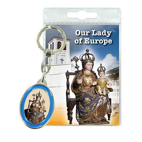 Portachiavi doppio Our Lady of Europe con preghiera in inglese