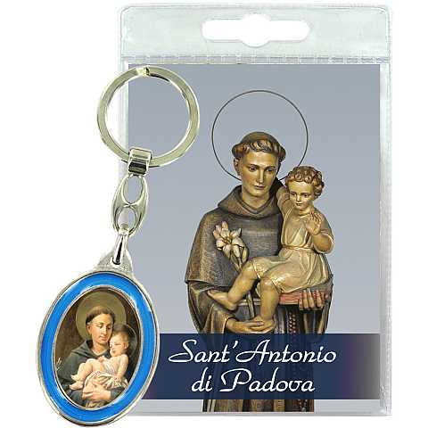 Portachiavi Sant Antonio con preghiera in italiano