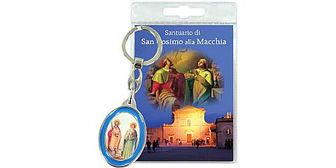 Portachiavi doppio Santi Cosma e Damiano (ad Oria) con preghiera in italiano