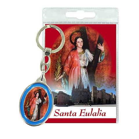 Portachiavi Sant'Eulalia con preghiera in spagnolo
