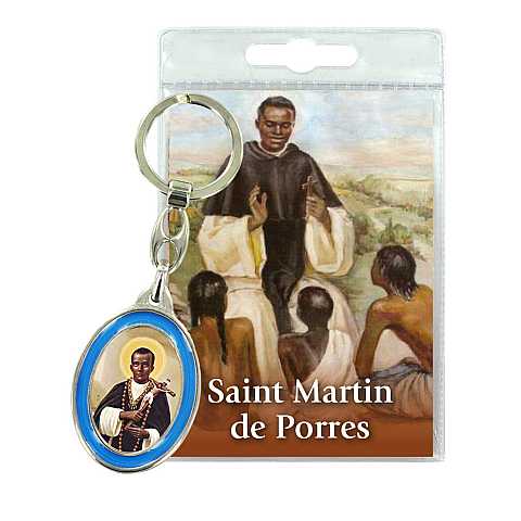 Portachiavi Saint Martin de Porres con preghiera in inglese