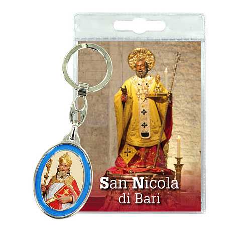 Portachiavi San Nicola di Bari con preghiera in italiano