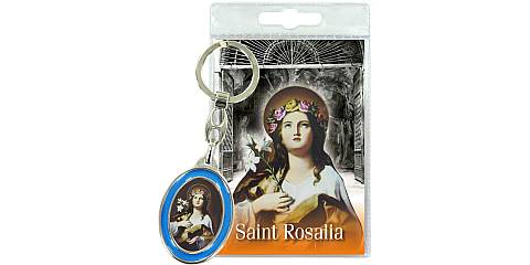 Portachiavi Santa Rosalia (Palermo) con preghiera in inglese (Versione A)