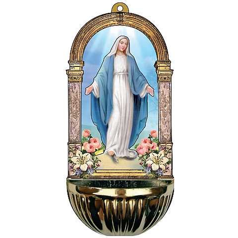 Acquasantiera Sacro Cuore di Gesù - 15,5 x 7,2 cm