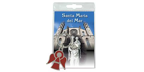 Portachiavi angelo Santa Maria del Mar con preghiera in spagnolo