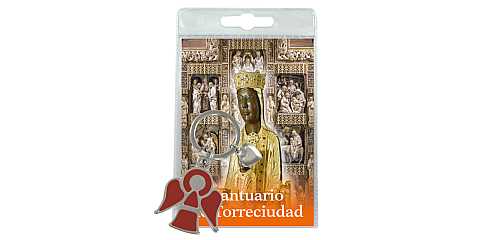 Portachiavi angelo Vergine di Torreciudad con preghiera in spagnolo