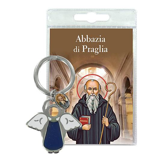 Portachiavi angelo Abbazia di Praglia con preghiera in italiano