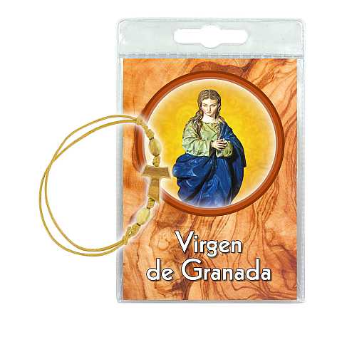 Blister preghiera a Madonna della Cattedrale di Granada con bracciale - spagnolo