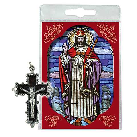 Blister(A) Cristo Rei con croce metallo cm 4,8 - portoghese