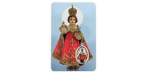 Card Gesù Bambino di Praga in PVC - 5,5 x 8,5 cm - italiano