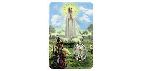 Card Madonna di Fatima in PVC - 5,5 x 8,5 cm - spagnolo