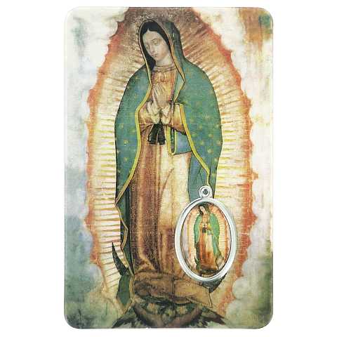 Card Madonna di Guadalupe in PVC - 5,5 x 8,5 cm - italiano
