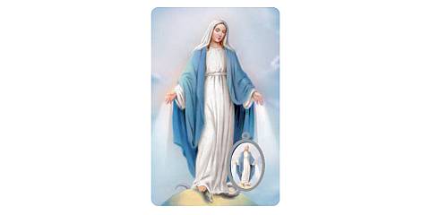 Card Madonna Miracolosa in PVC - 5,5 x 8,5 cm - francese