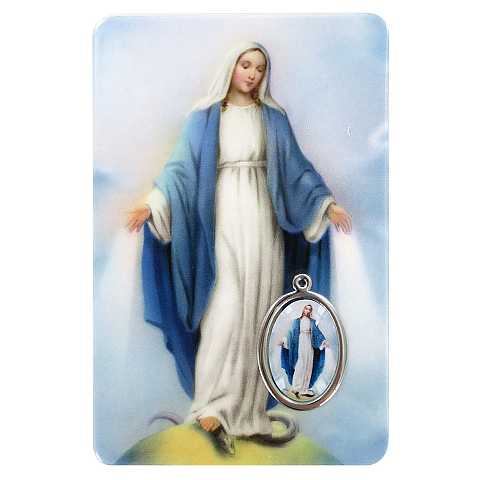 Card Madonna Miracolosa in PVC - misura 5,5 x 8,5 cm - Inglese