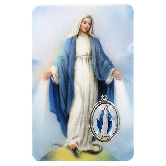 Card Madonna Miracolosa in PVC - misura 5,5 x 8,5 cm - Inglese