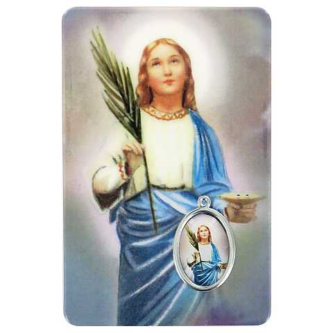 Card Santa Lucia in PVC - 5,5 x 8,5 cm - italiano