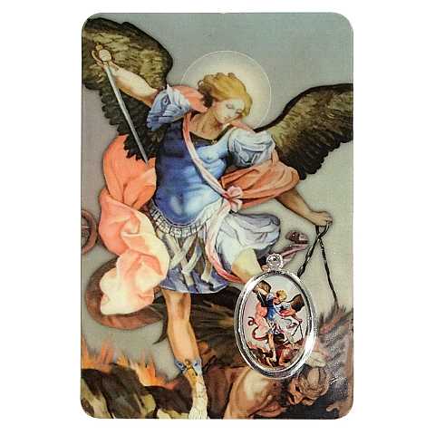 Card San Michele Arcangelo in PVC - 5,5 x 8,5 cm - francese