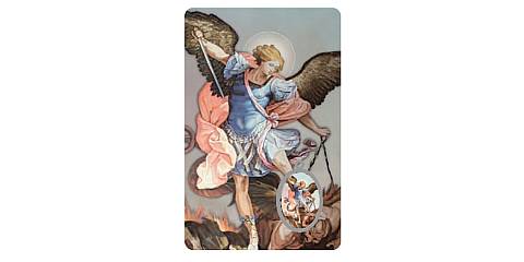 Card San Michele Arcangelo in PVC - misura 5,5 x 8,5 cm - italiano
