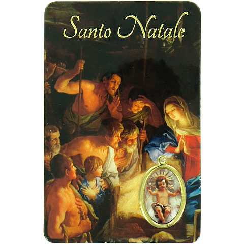 Card Santo Natale in PVC - 5,5 x 8,5 cm - italiano