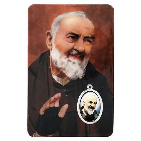 Card Padre Pio in PVC - 5,5 x 8,5 cm - italiano