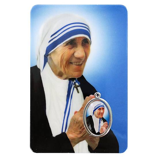 Card Madre Teresa di Calcutta in PVC - 5,5 x 8,5 cm - italiano