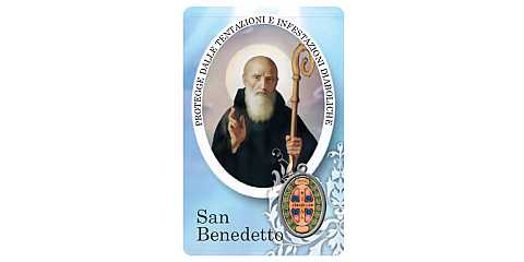 Card San Benedetto della guarigione in PVC - 5,5 x 8,5 cm - italiano