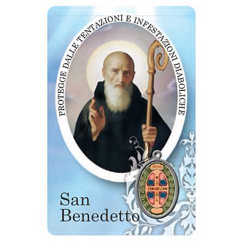 Card San Benedetto della guarigione in PVC - 5,5 x 8,5 cm - italiano