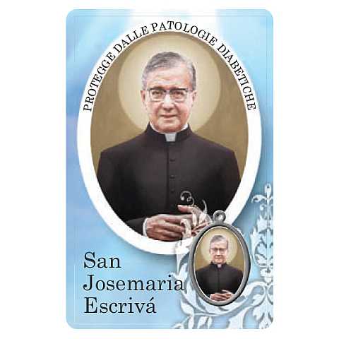 Card San Josemaria Escrivà de Balaguer della guarigione in PVC - 5,5 x 8,5 cm - italiano